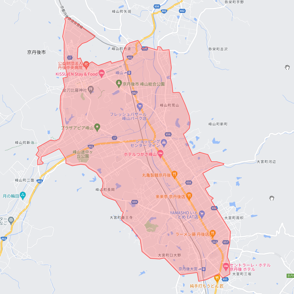 ご利用可能エリアマップ：峰山市街